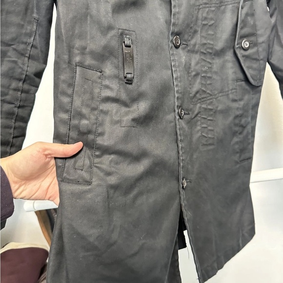 G-Star Raw Black Military Field Jacket Decoy Garber Trench Waxed Cotton Style - Picture 3 of 12